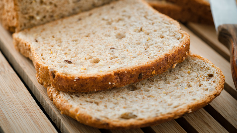 close-up of whole wheat bread slices