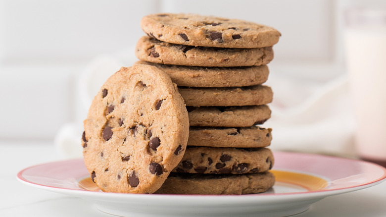 stack of chocolate chip cookies