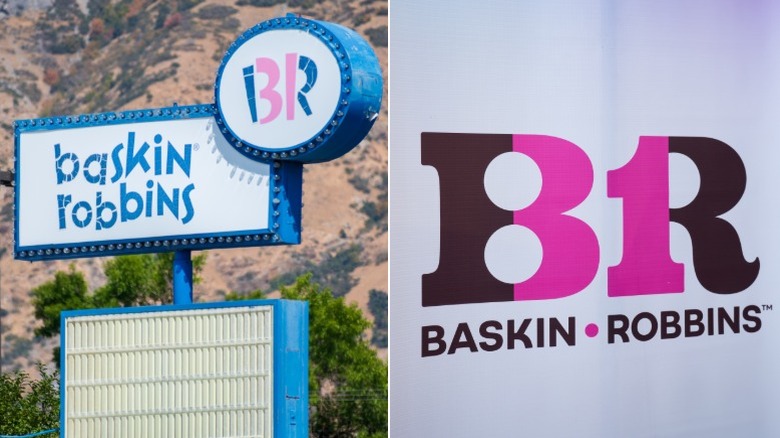Old (left) and new (right) Baskin Robbins logos