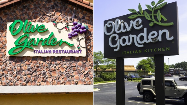 Old (left) and new (right) Olive Garden logos