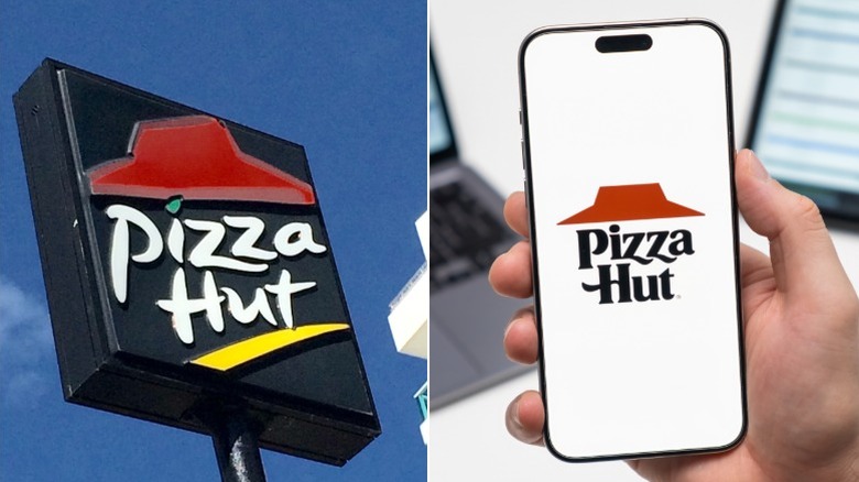 Old (left) and new (right) Pizza Hut logos
