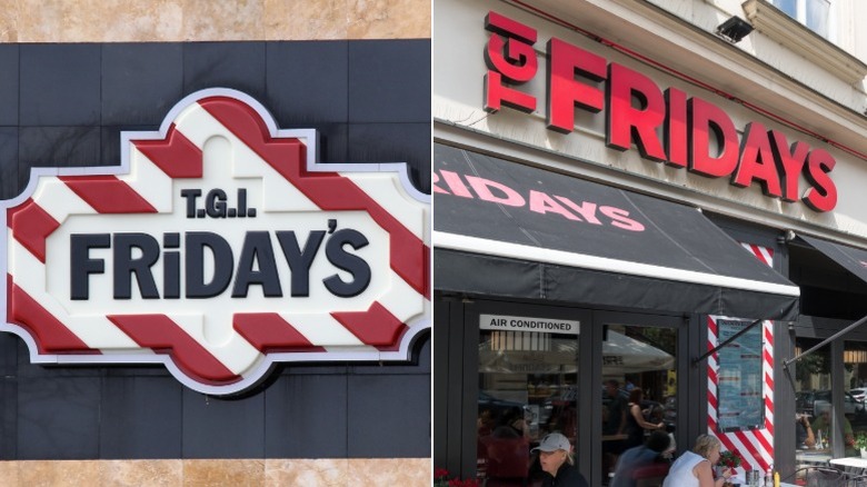 Old (left) and new (right) TGI Friday's logos