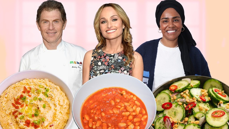 composite image of celebrity chefs and upgraded old-school side dishes