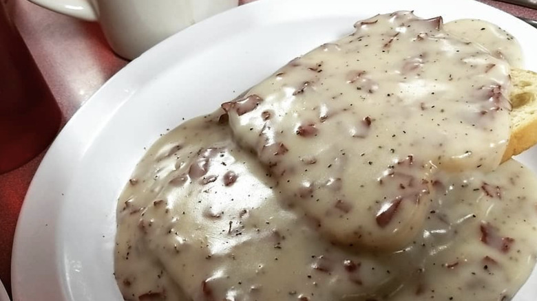 SOS creamed chipped beef on toast