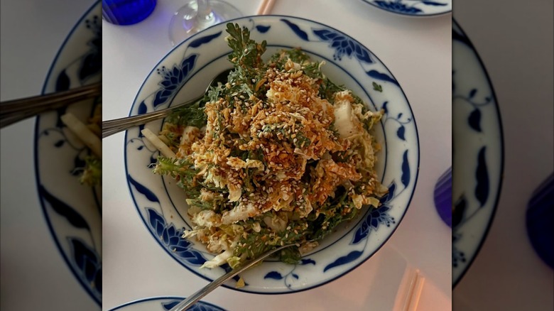 The chrysanthemum green salad from Bonnie's in Brooklyn