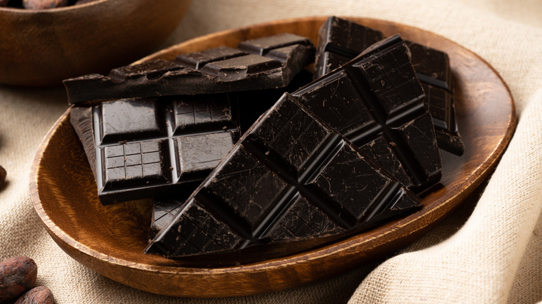 bowl of super dark chocolate