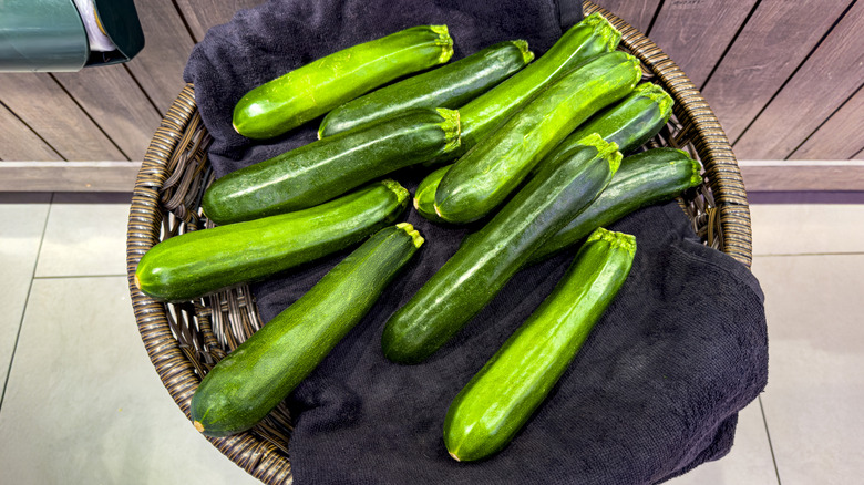 basket of zucchinis