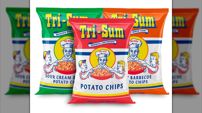 Variety of Tri-Sum Potato Chips flavors