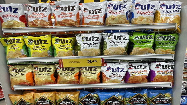 A variety of Utz potato chip flavors