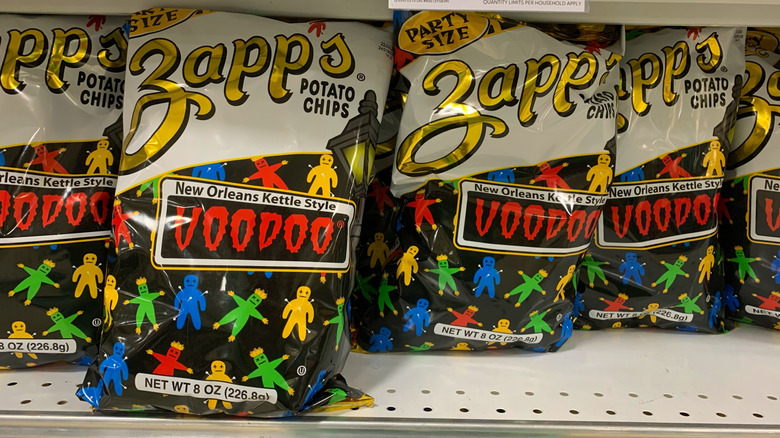 Bags of Voodoo flavor chips from Zapp's