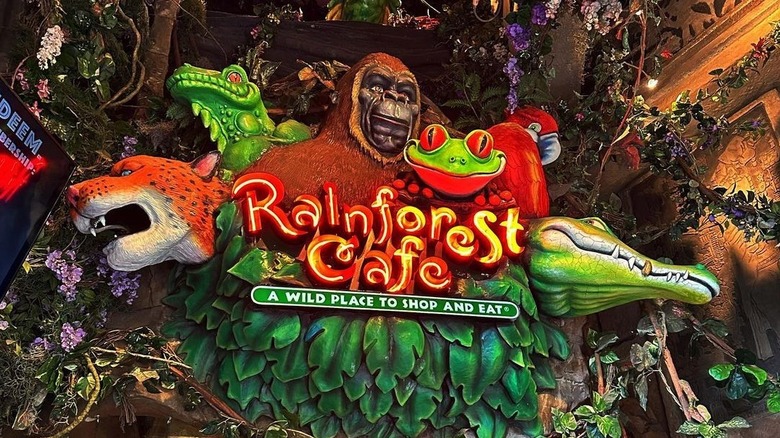 Rainforest Cafe exterior with jungle animals