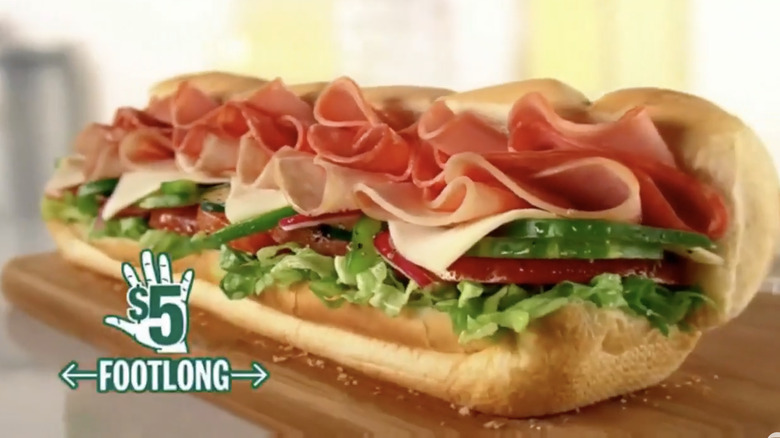 Subway $5 footlong close-up of sub sandwich