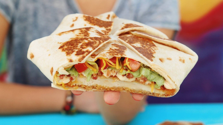 Close-up of Taco Bell's Chicken Crunchwrap Supreme