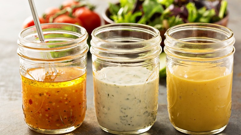 jars of salad dressing