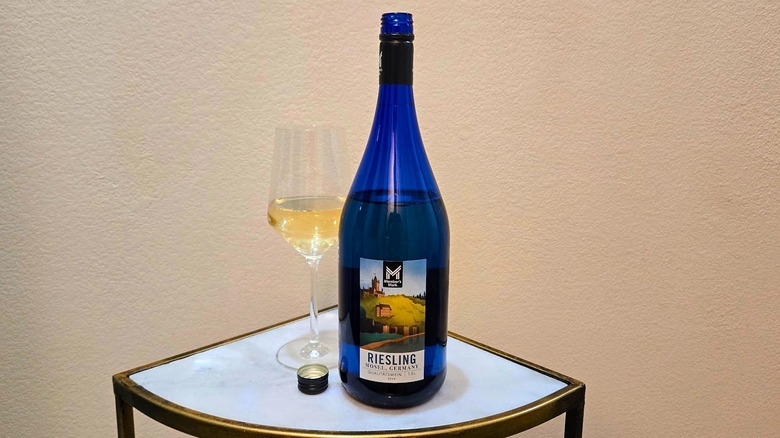 Member's Mark Mosel riesling bottle and glass