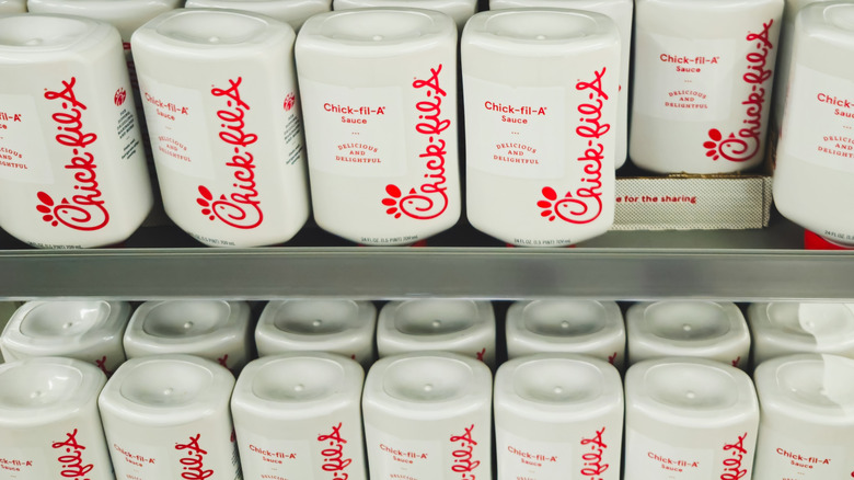 Store-bought Chick-fil-A sauce bottles