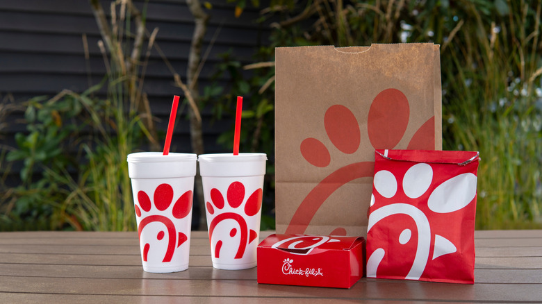 A Chick-fil-A order with two drinks