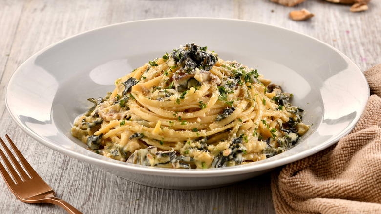 artichoke cream linguine