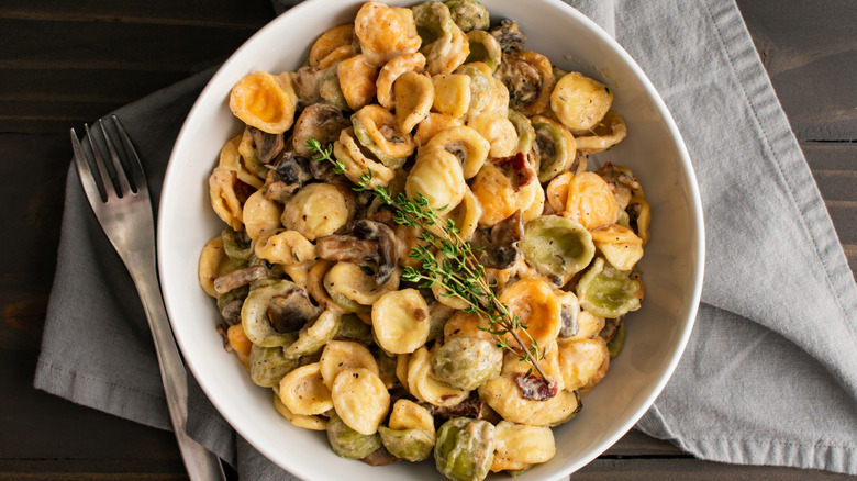 pasta in a cream of mushroom sauce