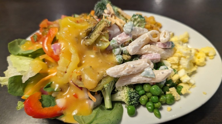 A loaded plate from Ruby Tuesday Garden Bar