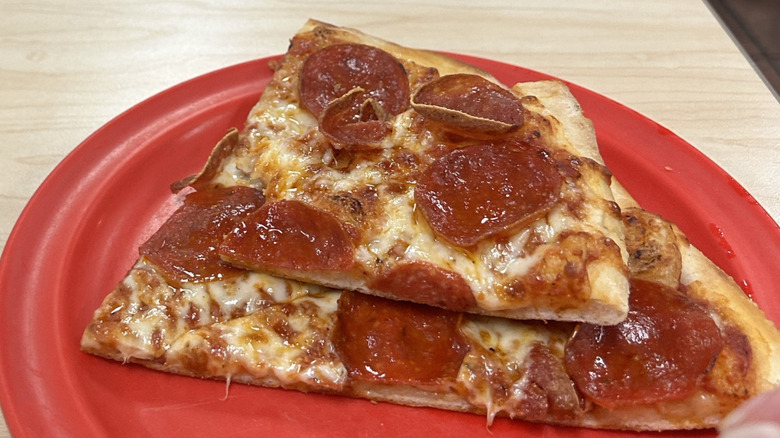 Cicis Pizza slices on plate