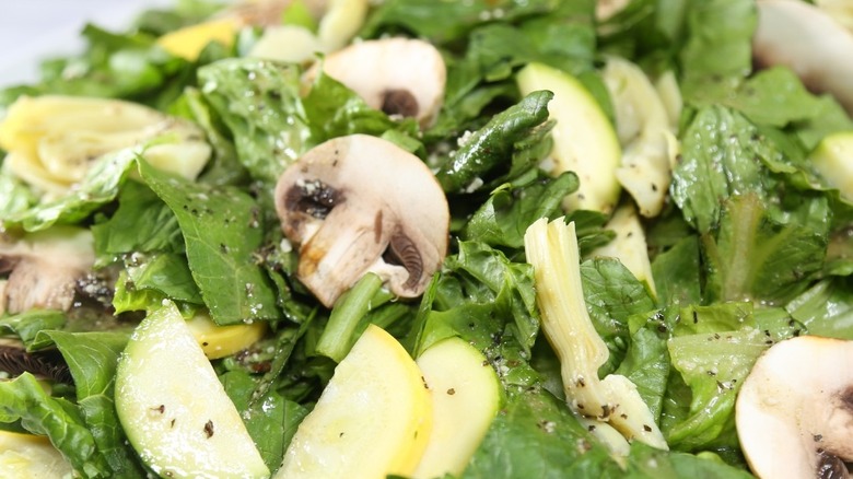 Close-up of a green salad from Souper Salad