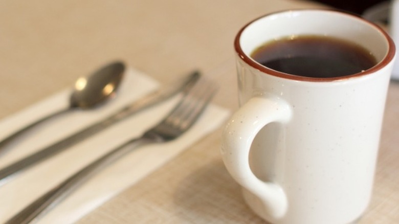 a cup of coffee at a diner