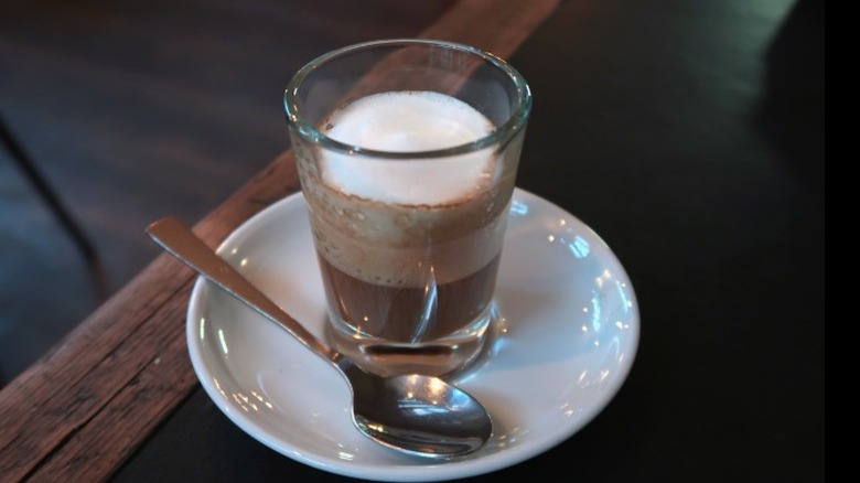 A traditional espresso macchiato