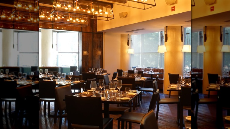 Dining tables set at Scarpetta restaurant in Philadelphia