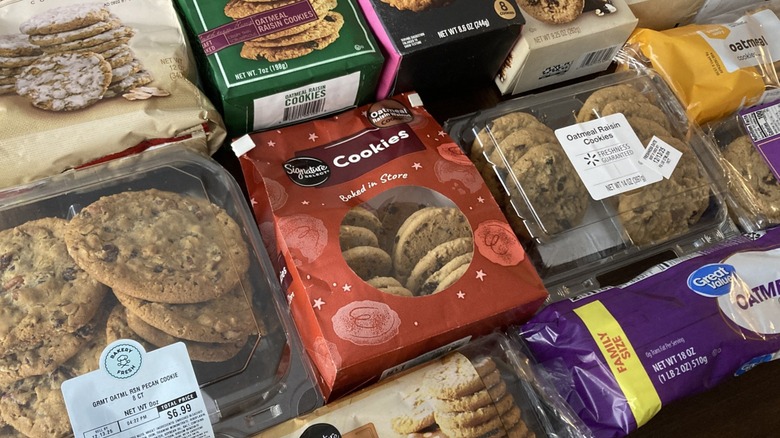 packages of grocery store oatmeal cookies