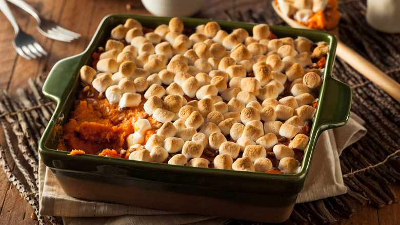 Sweet potato casserole with marshmallows