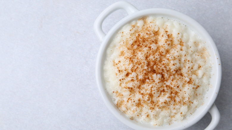 dish of rice pudding