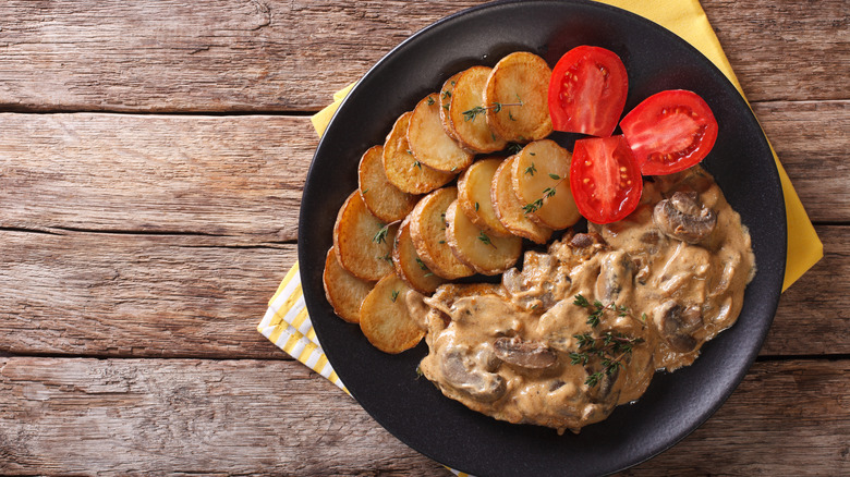 Steak Diane with potatoes