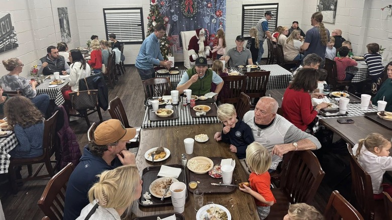 Customers eating at Matthews Cafeteria