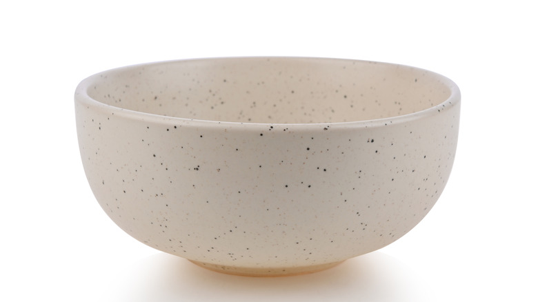white stoneware bowl
