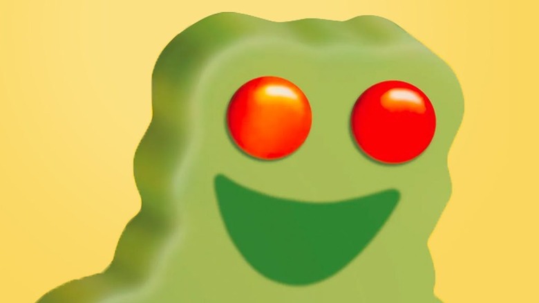 close-up of Fat Frog ice cream on yellow background