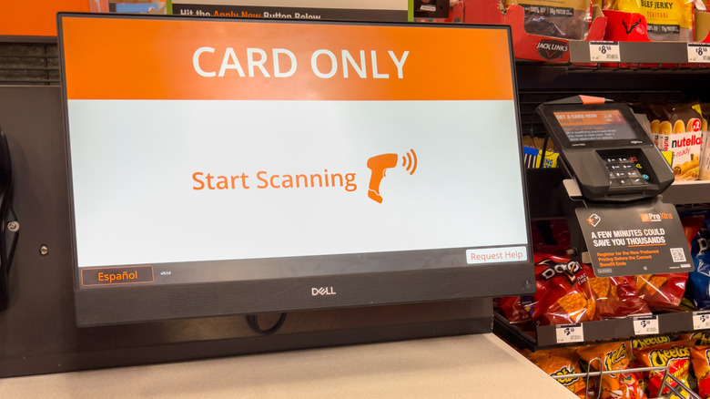 A card-only self-checkout machine