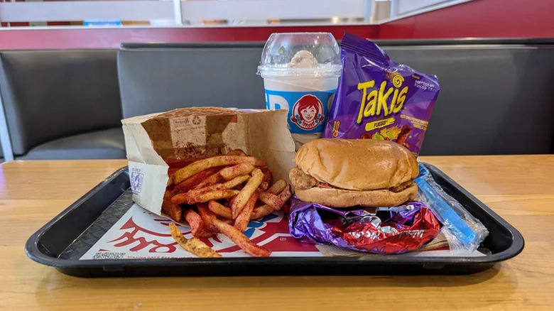 Wendys Taki Fuego meal on tray