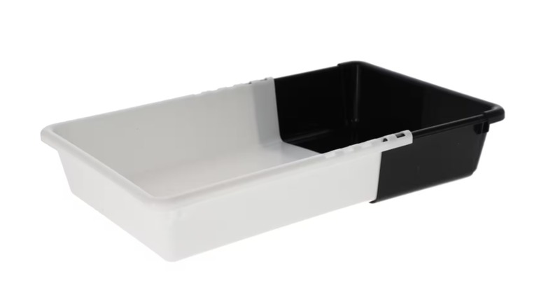 Black and white plastic flexible organizer on a white background