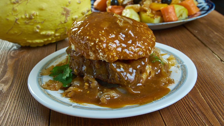 gravy covered bofsandwich from Denmark