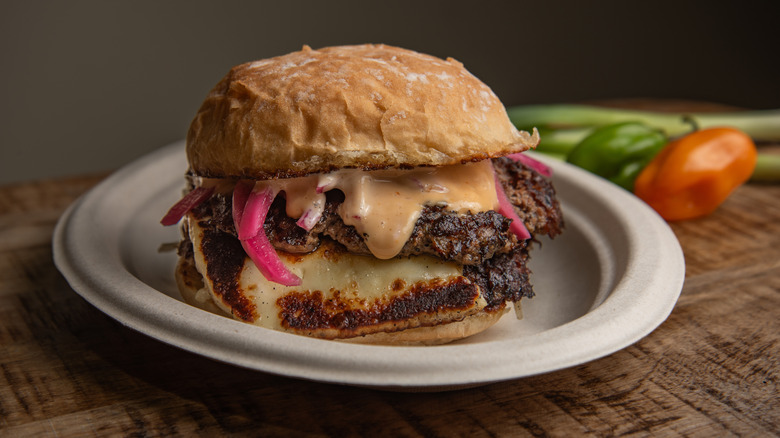 Jamaican jerk burger
