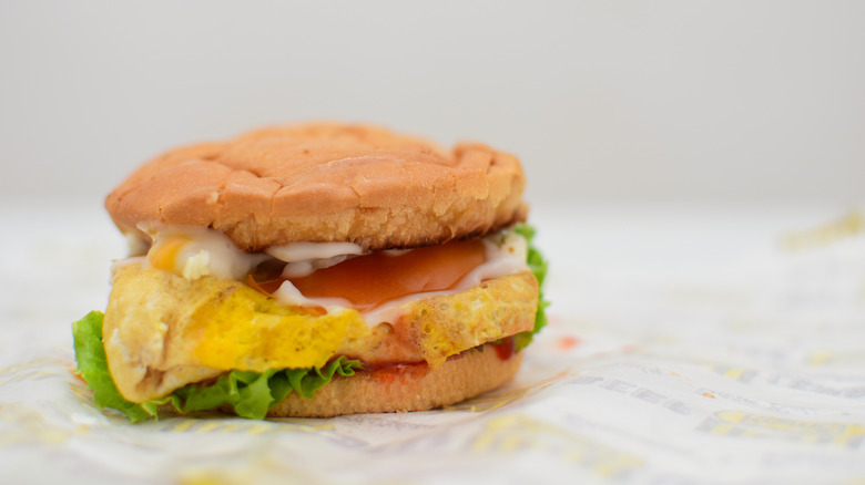 Ramly burger on wrapper