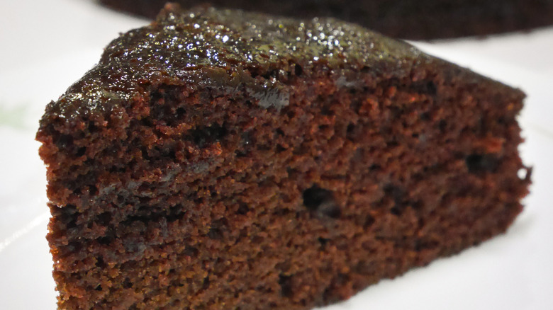 Slice of chocolate Wacky Cake