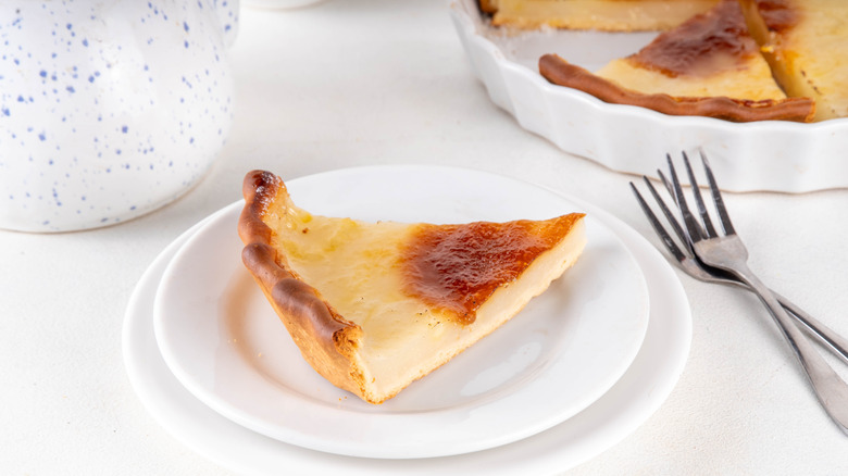 Slice of water pie on a plate