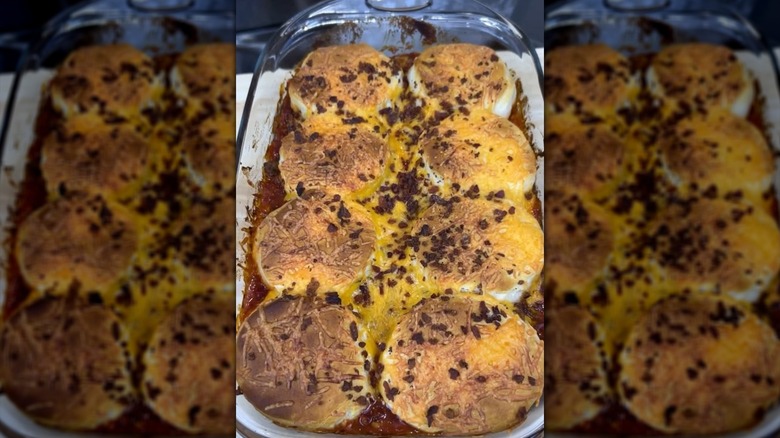 Sloppy joe under a bun