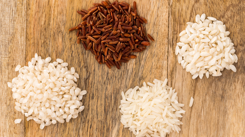 Different types of rice