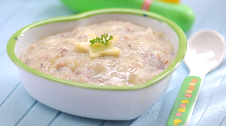 Bowl of kids' rice cereal
