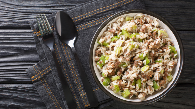 A bowl of dirty rice