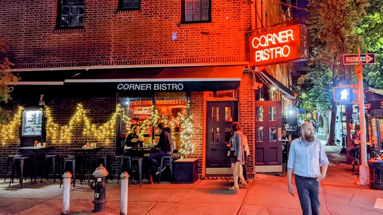 exterior of Corner Bistro restaurant in Greenwich Village, NYC