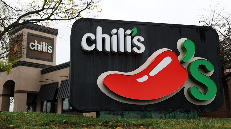 Chilis sign with pepper logo